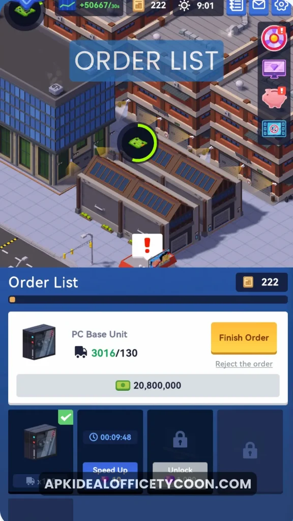 PC Base Unit Order in Idle Office Tycoon