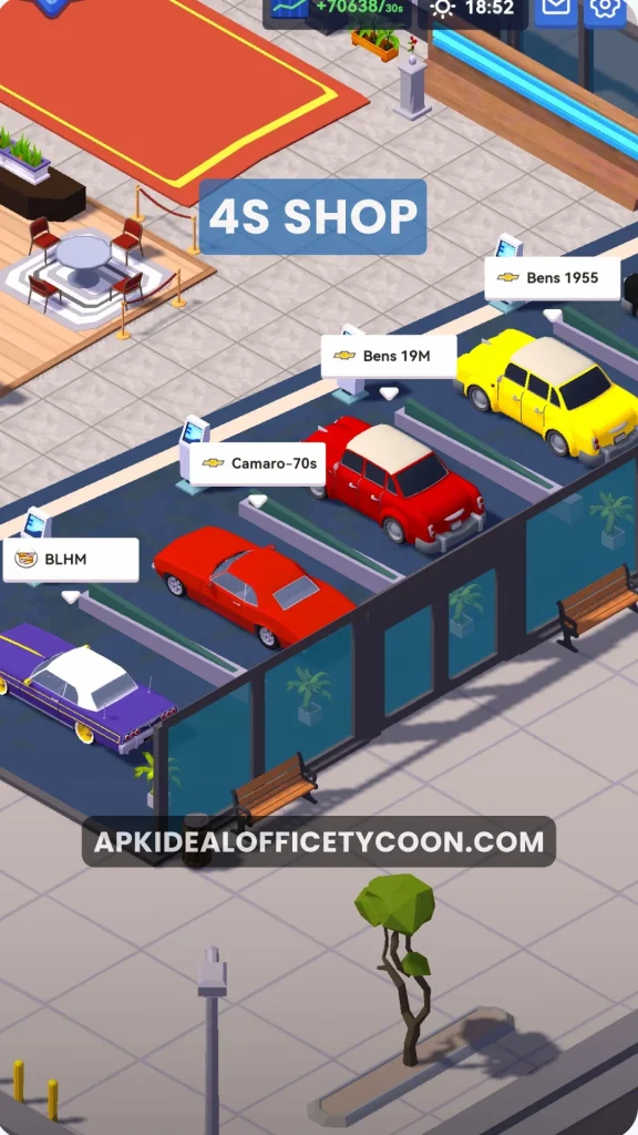 4S Shop Car Showroom in Idle Office Tycoon