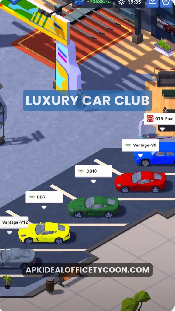Luxury Car Club Showroom in Idle Office Tycoon